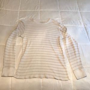 Men’s White Striped Long Sleeve